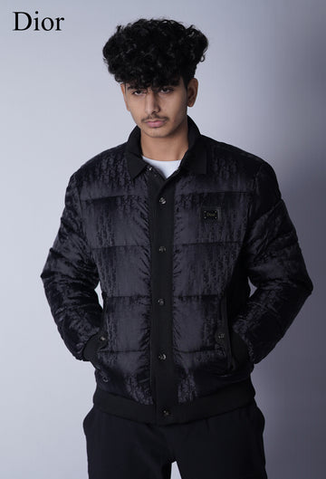 DIOR COLLAR PUFFER JACKET SELF EMBOSED