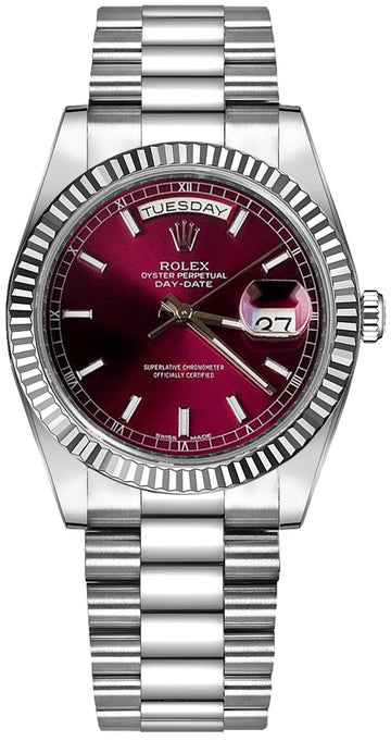 ROLEX SILVER RED DIAL