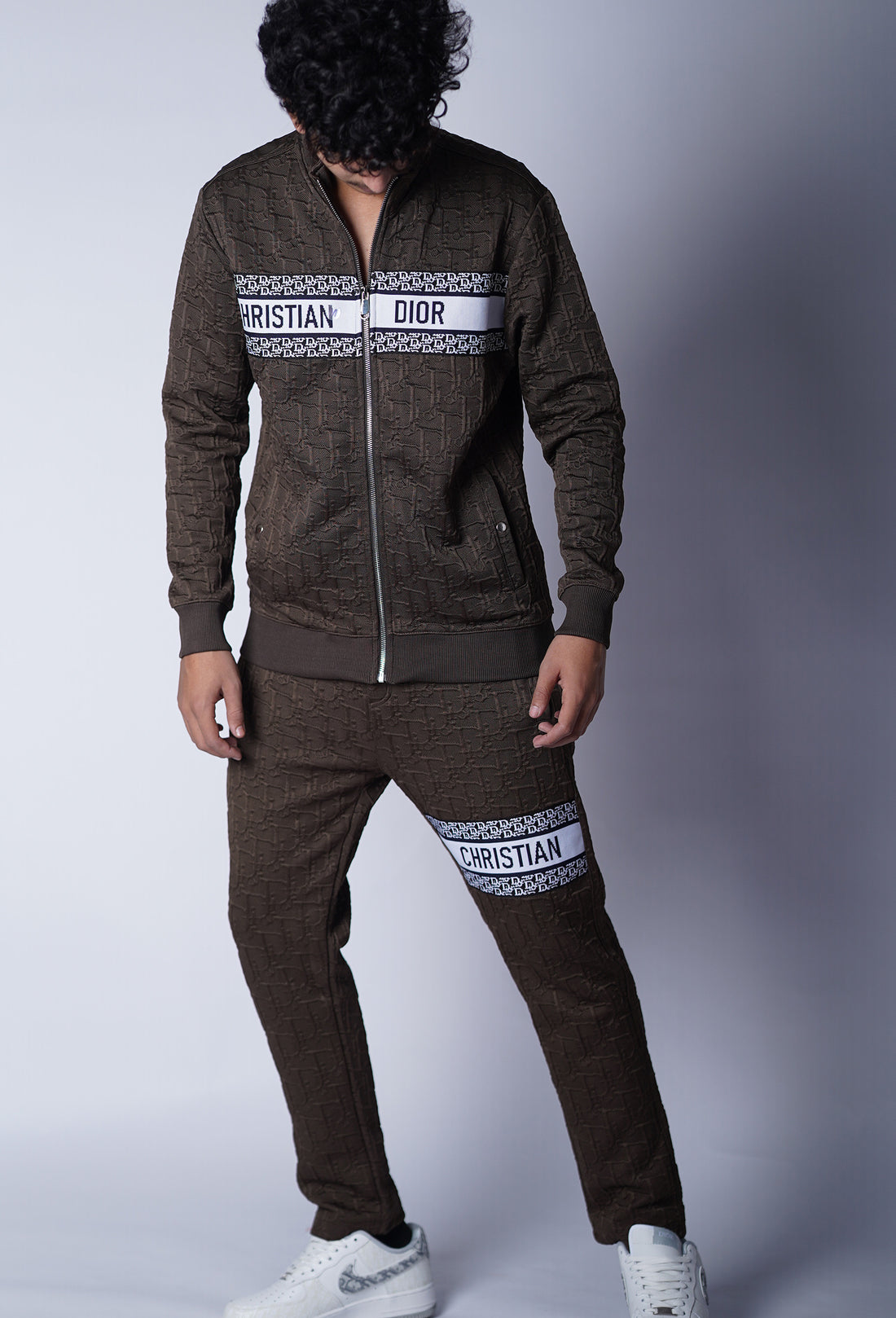 DIOR EMBOSED PREMIUM ZIPPER TRACKSUIT