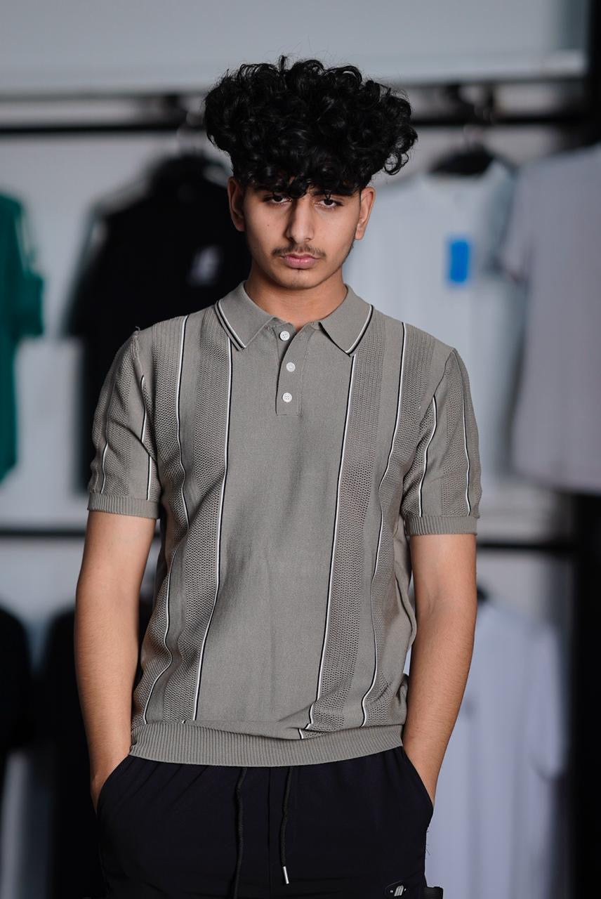 OLD MONEY NET LINING KNIT WEAR POLO SHIRT