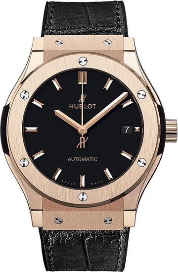 HUBLOT CLASSIC FUSION AUTOMATIC IN KING GOLD ALIGATOR STRAP