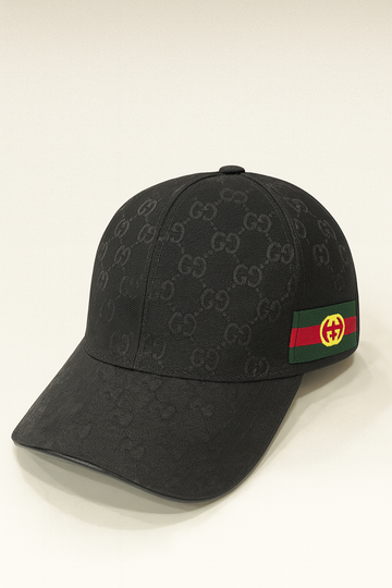 GUCE STRAP CAP IN BLACK MADE IN ITALY