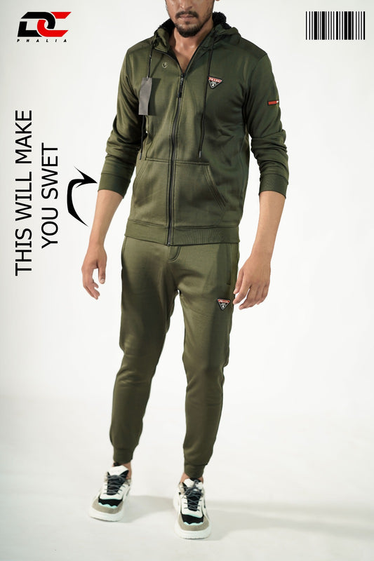 PRADA PREMIUM TRACK SUIT IN OLIVE