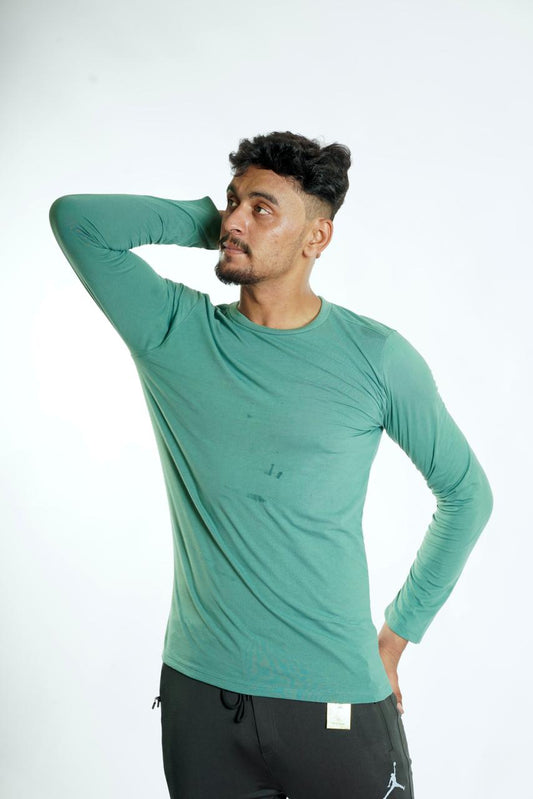 TURKISH COTTON  FULL SLEEVE SHIRT IN OLIVE