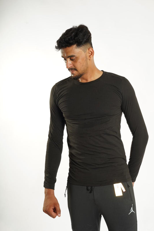 TURKISH COTTON FULL SLEEVE SHIRT IN BLACK