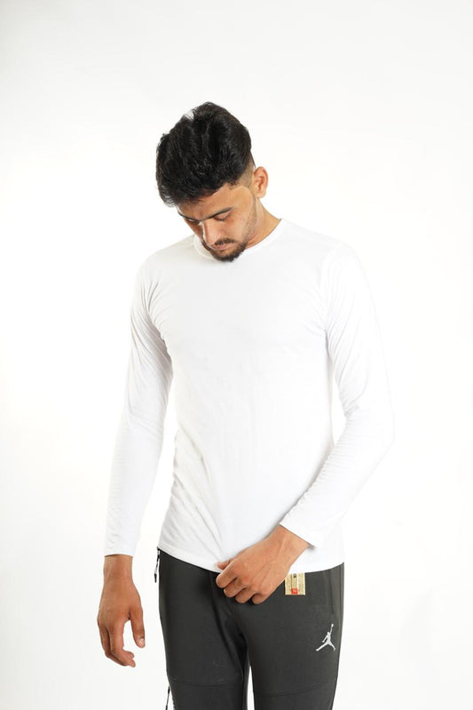 TURKISH COTTON FULL SLEEVE SHIRT IN WHITE