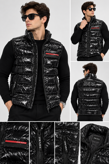 RED PRADA PUFFER JACKET SLEEVE LESS
