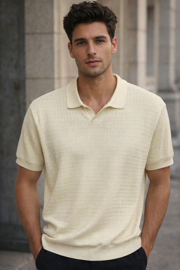 OLD MONEY BOX CHECK KNIT WEAR POLO SHIRT