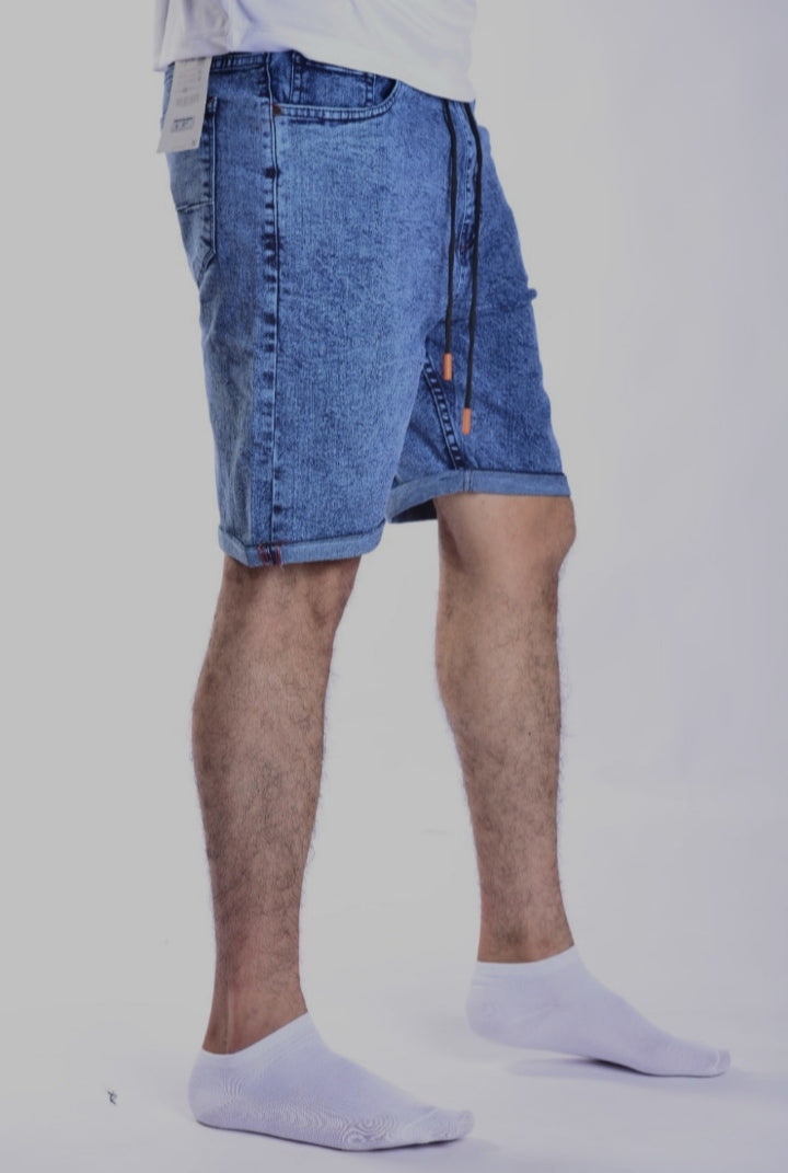 JEANS ELASTIC IMPORTED SHORTS IN BLUE