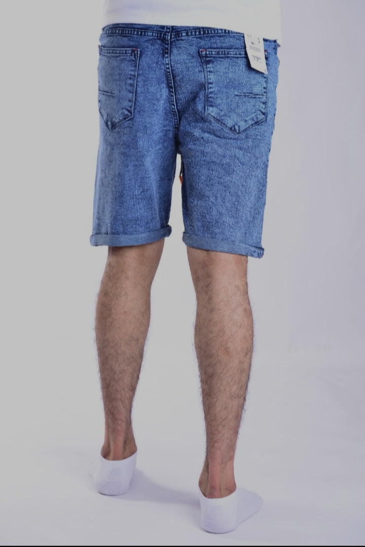 JEANS ELASTIC IMPORTED SHORTS IN BLUE