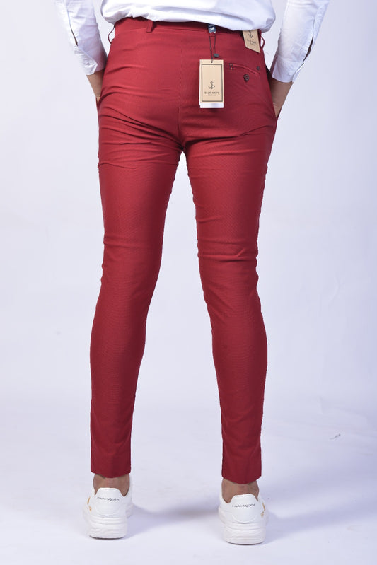 SUPER ELASTIC SLIM COTTON PENT IN MEHRUN